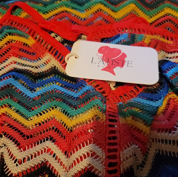 Cheveron Crochet Swim Cover-Up Dress USA - Picture 4 of 4